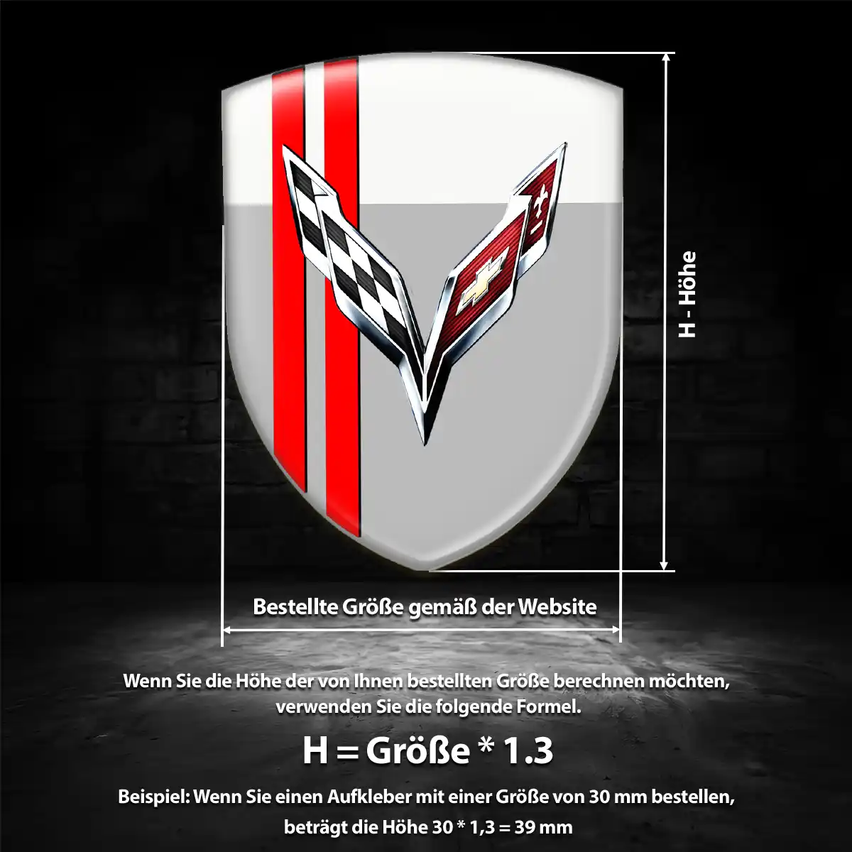 Chevrolet Corvette Emblem Wappen Auto Premiumqualität
