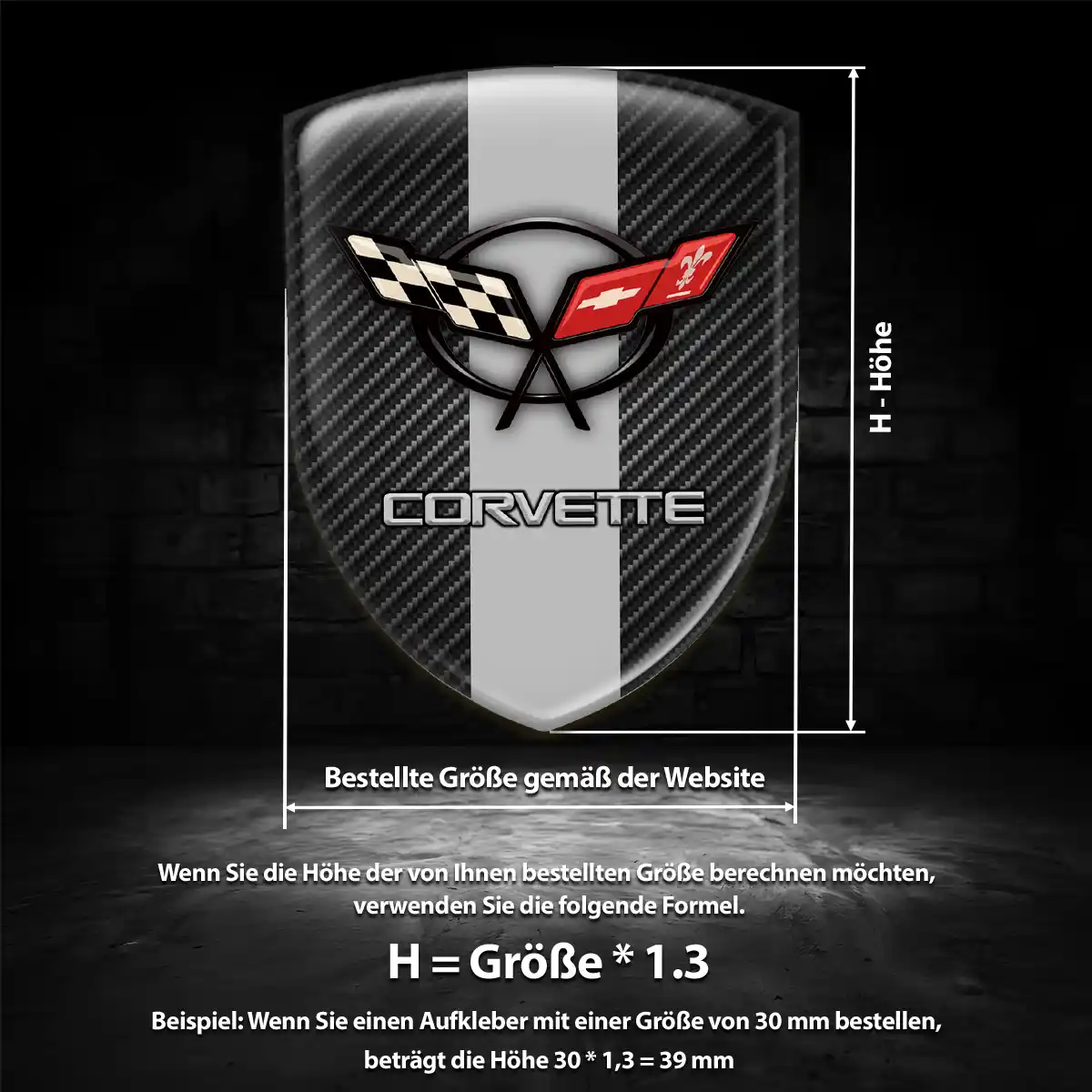 Chevrolet Corvette Embleme Silikon Aufkleber Auto Limitierte Auflage