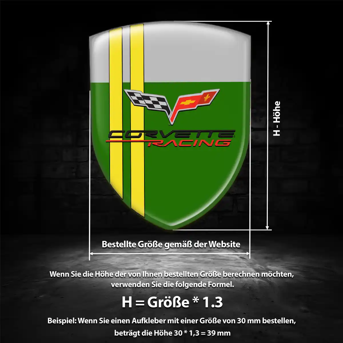 Chevrolet Corvette Embleme Silikon Aufkleber Auto Premium-Edition