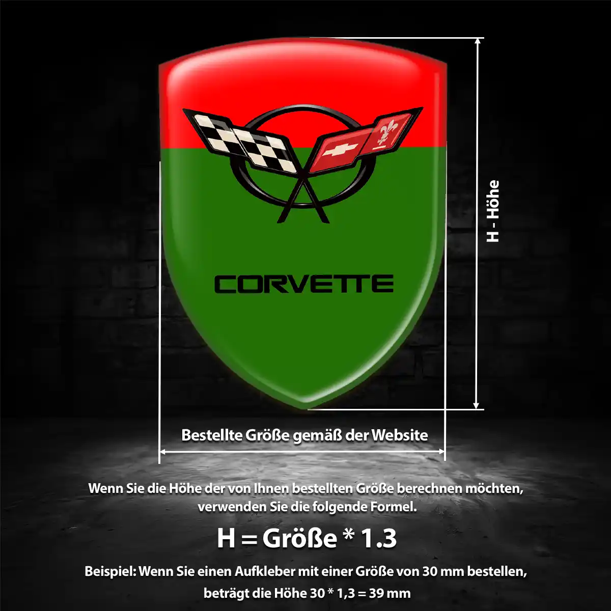 Chevrolet Corvette Embleme Silikon Aufkleber Auto Premiumqualität