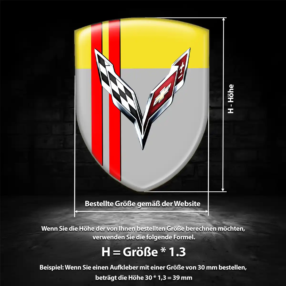 Chevrolet Corvette Silikon Aufkleber Auto Premium-Edition