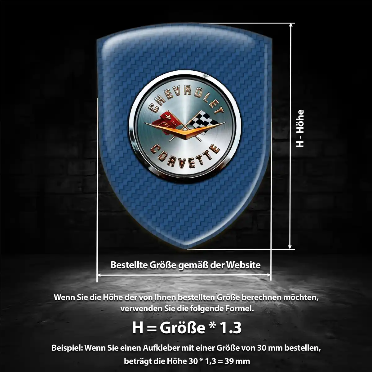 Chevrolet Corvette Silikon Aufkleber Limitierte Auflage