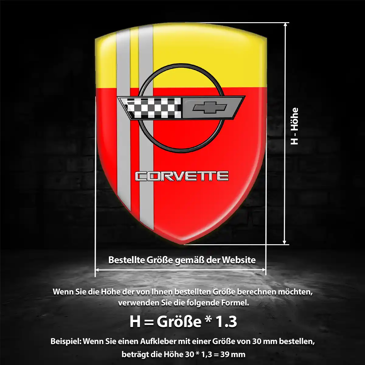 Chevrolet Corvette Silikon Aufkleber Luxus-Edition