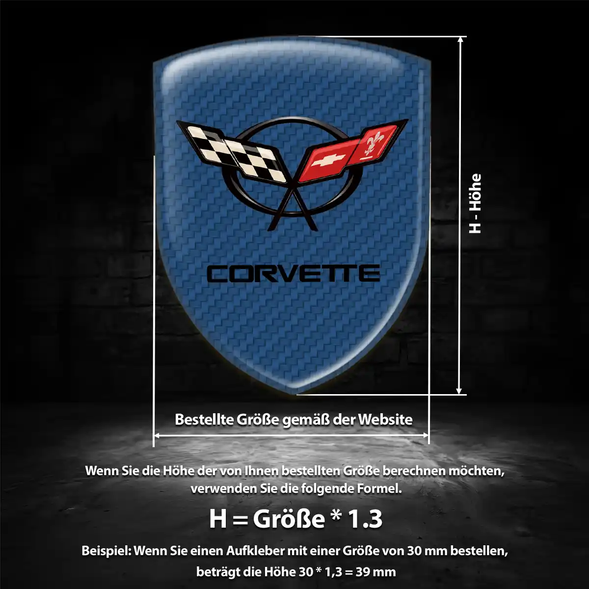 Chevrolet Corvette Silikon Aufkleber Premiumqualität