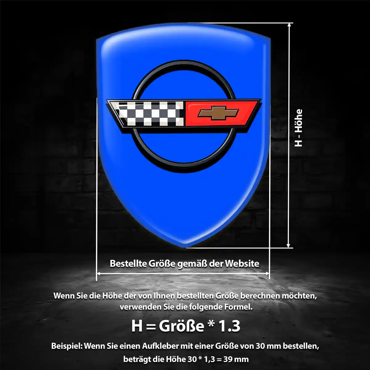 Chevrolet Corvette Silikon Aufkleber Wappen Auto Limitierte Auflage