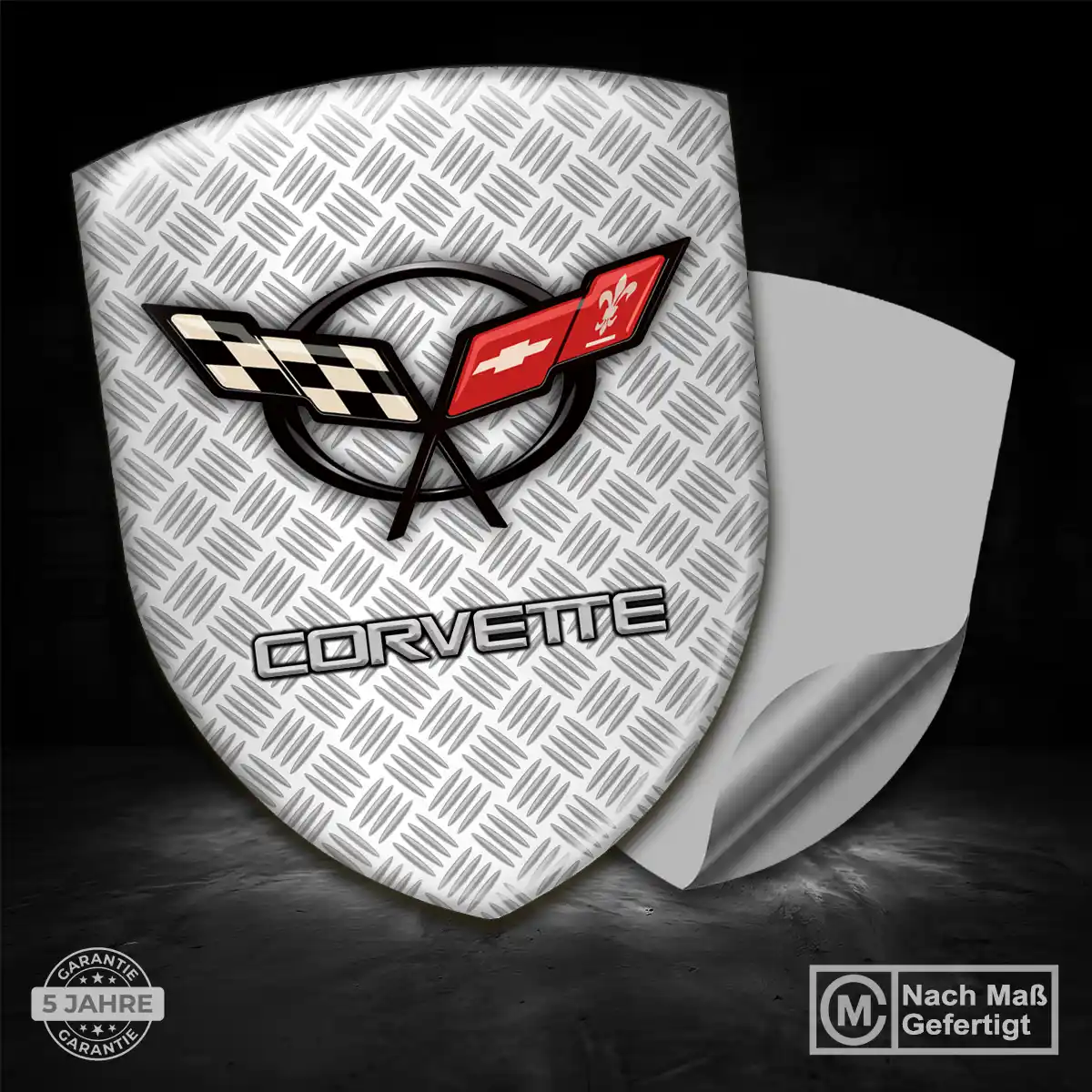 Chevrolet Corvette Silikon Aufkleber Wappen Auto Premium-Edition