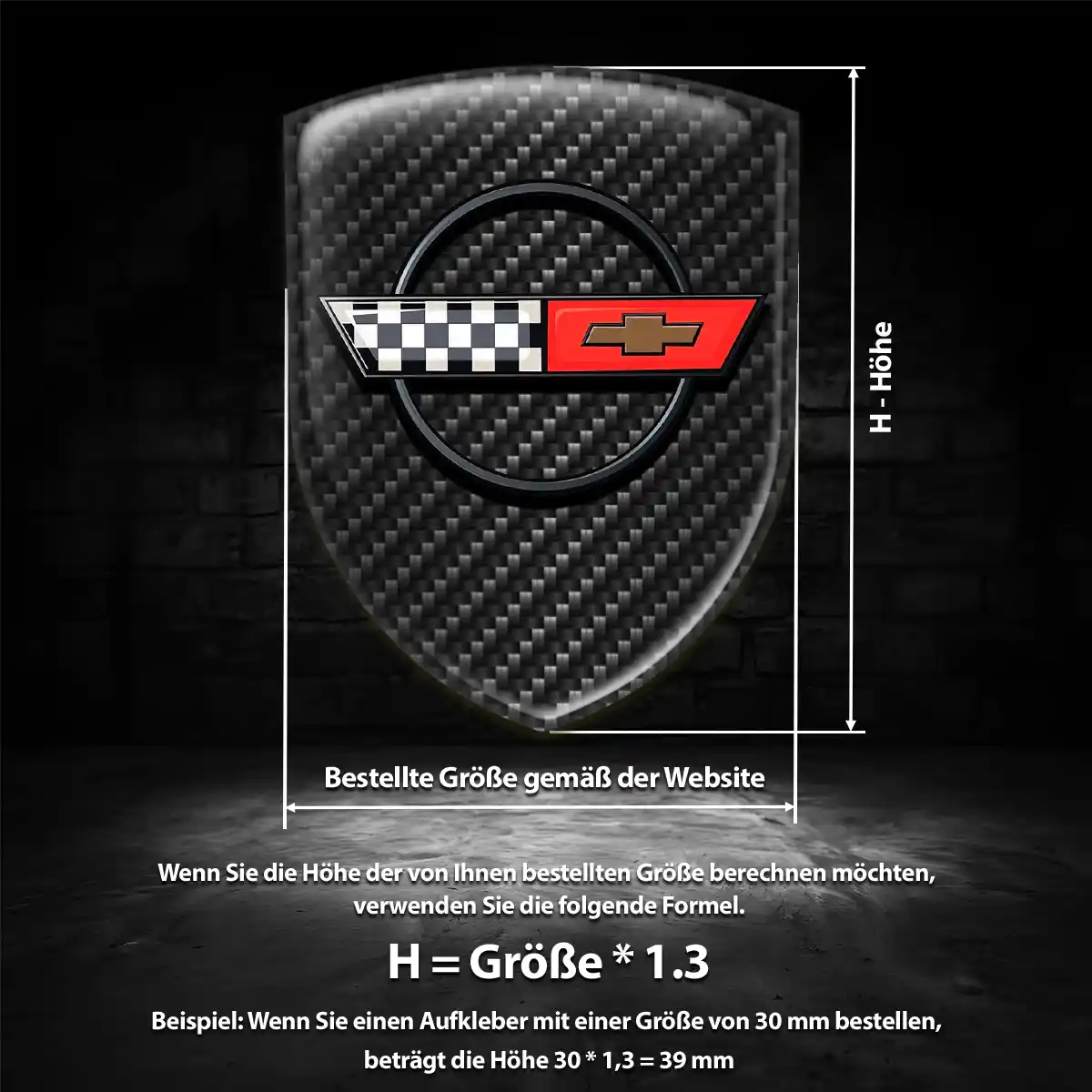 Chevrolet Corvette Wappen Aufkleber Emblem Auto Premium-Edition