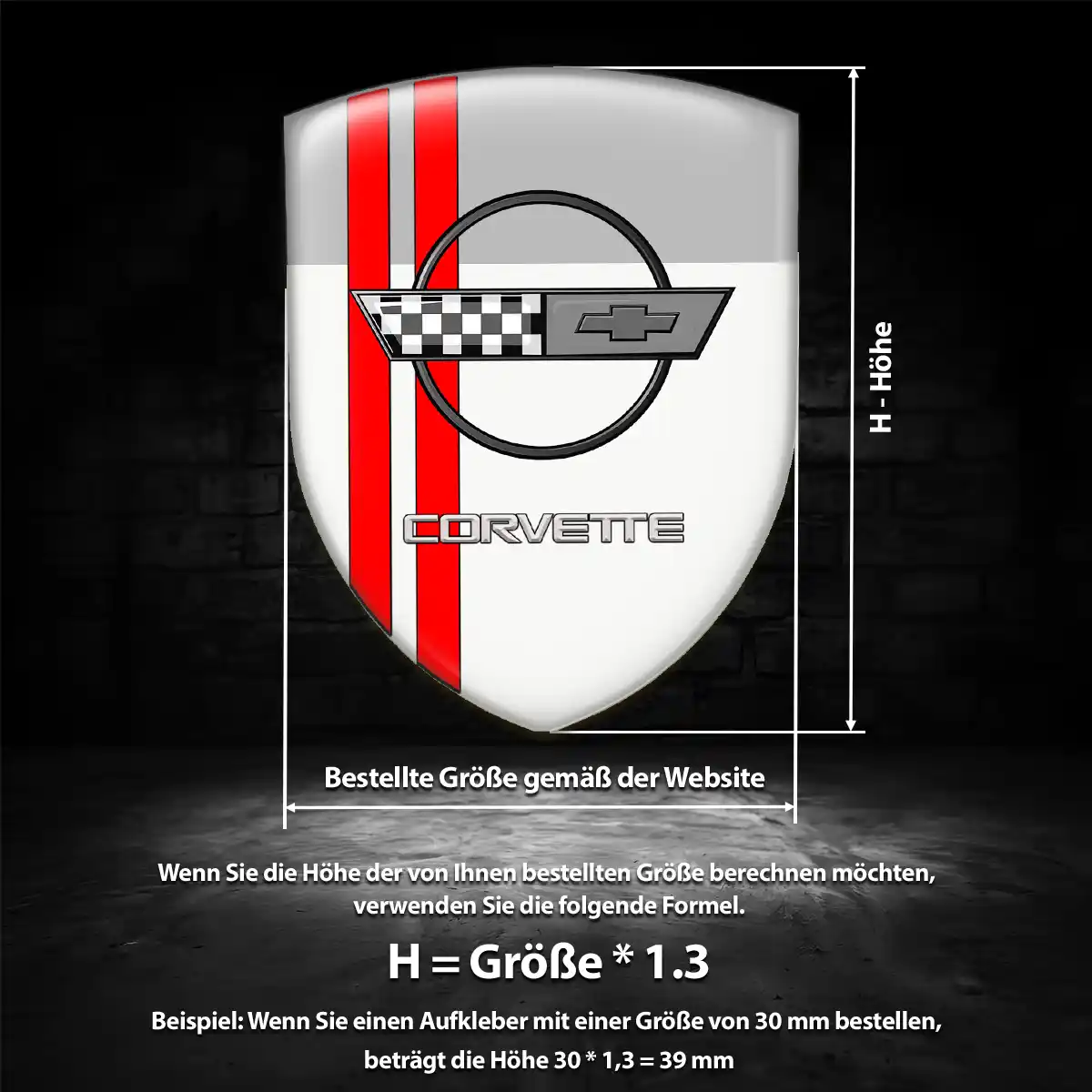 Chevrolet Corvette Wappen Aufkleber Emblem Auto Premiumqualität