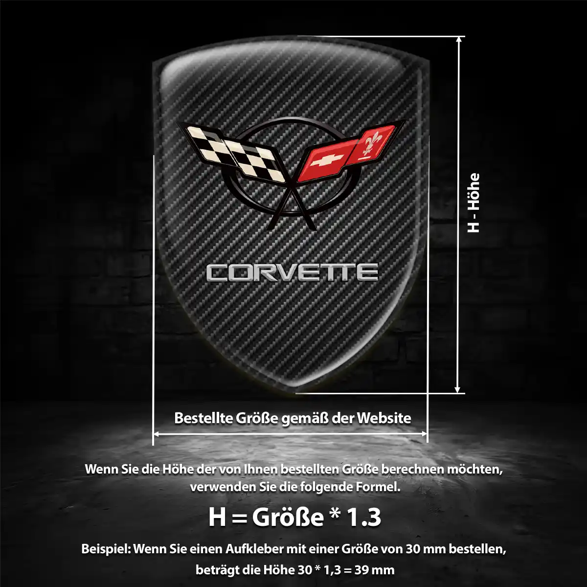 Chevrolet Corvette Wappen Aufkleber Emblem Limitierte Auflage