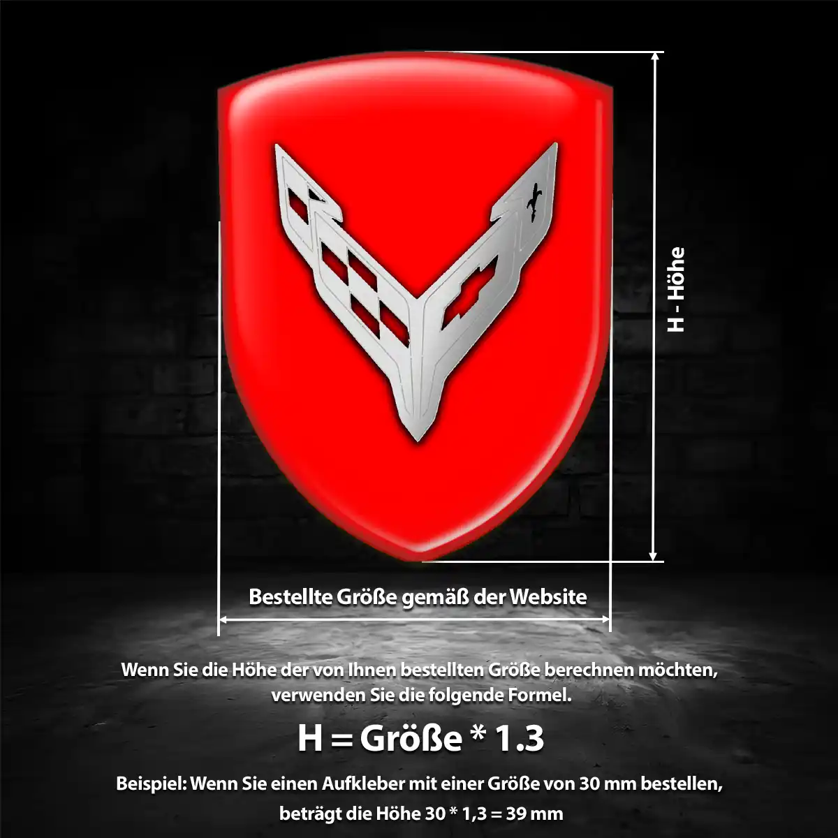 Chevrolet Corvette Wappen Aufkleber Emblem Luxus-Edition