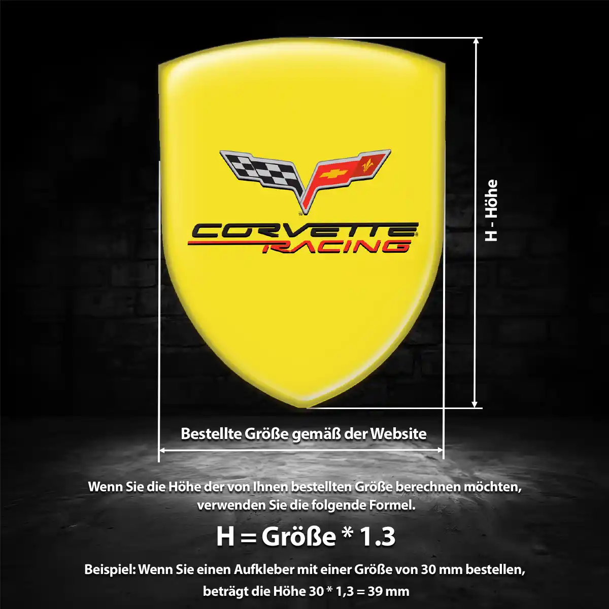 Chevrolet Corvette Wappen Aufkleber Emblem Premiumqualität