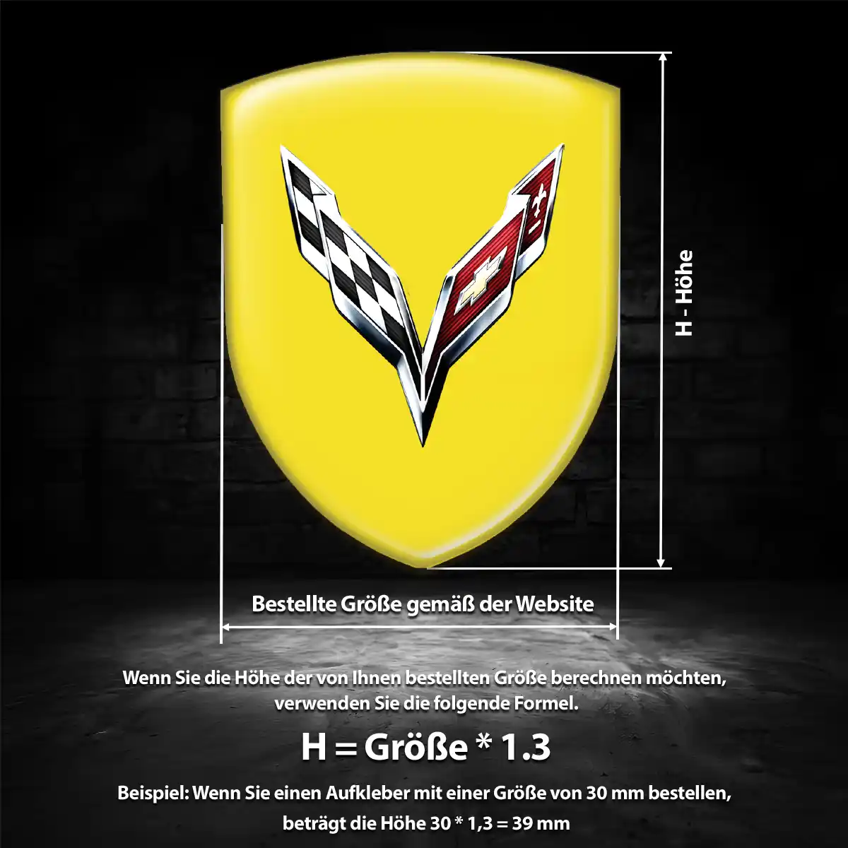 Chevrolet Corvette Wappen Aufkleber Limitierte Auflage