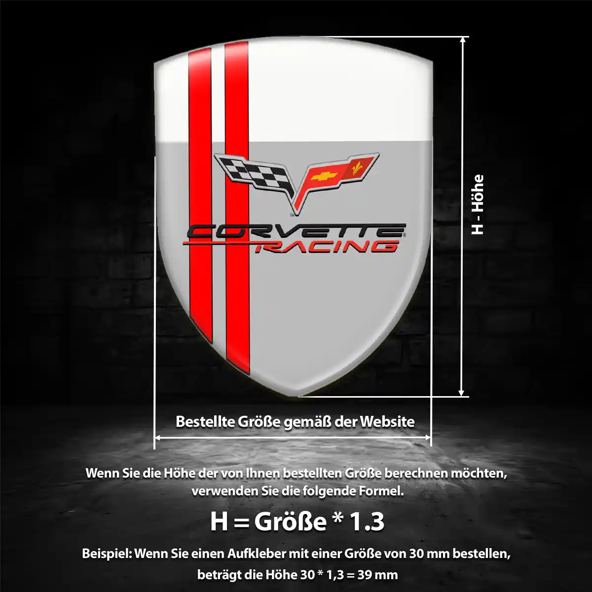 Chevrolet Corvette Wappen Aufkleber Luxus-Edition