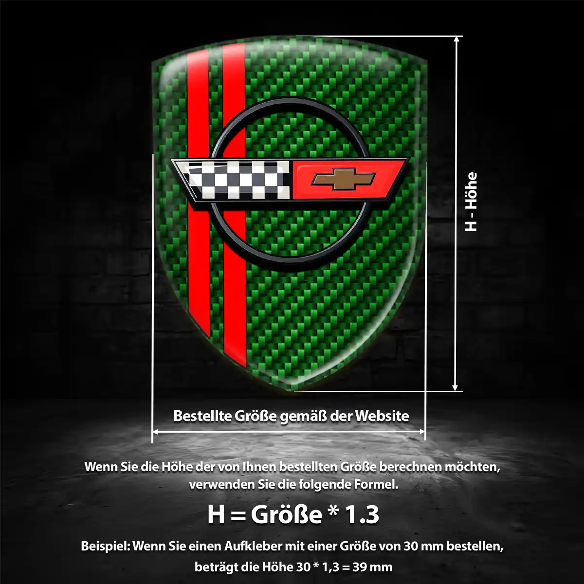 Chevrolet Corvette Wappen Aufkleber Premiumqualität