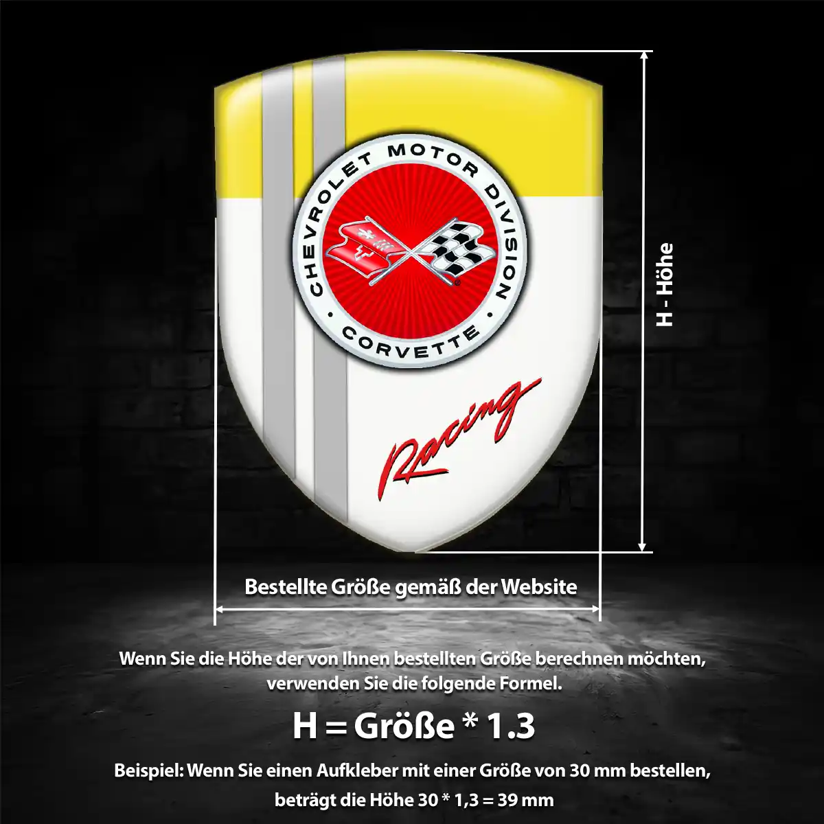 Chevrolet Corvette Wappen Emblem Aufkleber Auto Limitierte Auflage