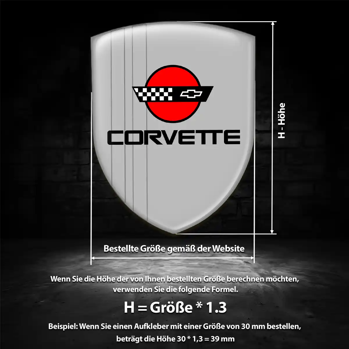 Chevrolet Corvette Wappen Emblem Aufkleber Auto Premiumqualität