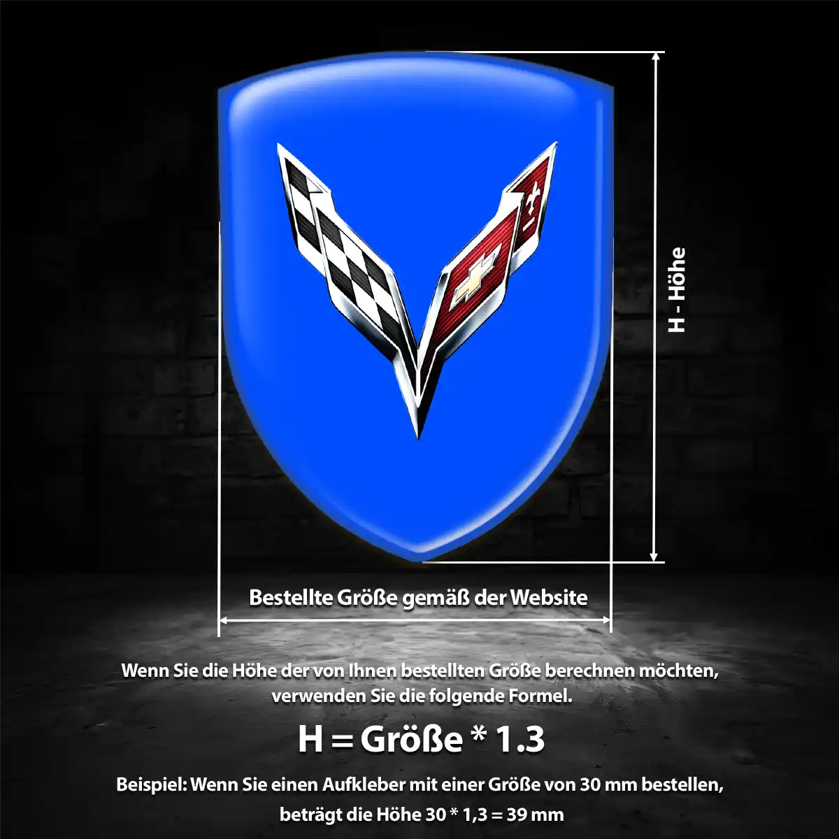 Chevrolet Corvette Wappen Emblem Aufkleber Limitierte Auflage