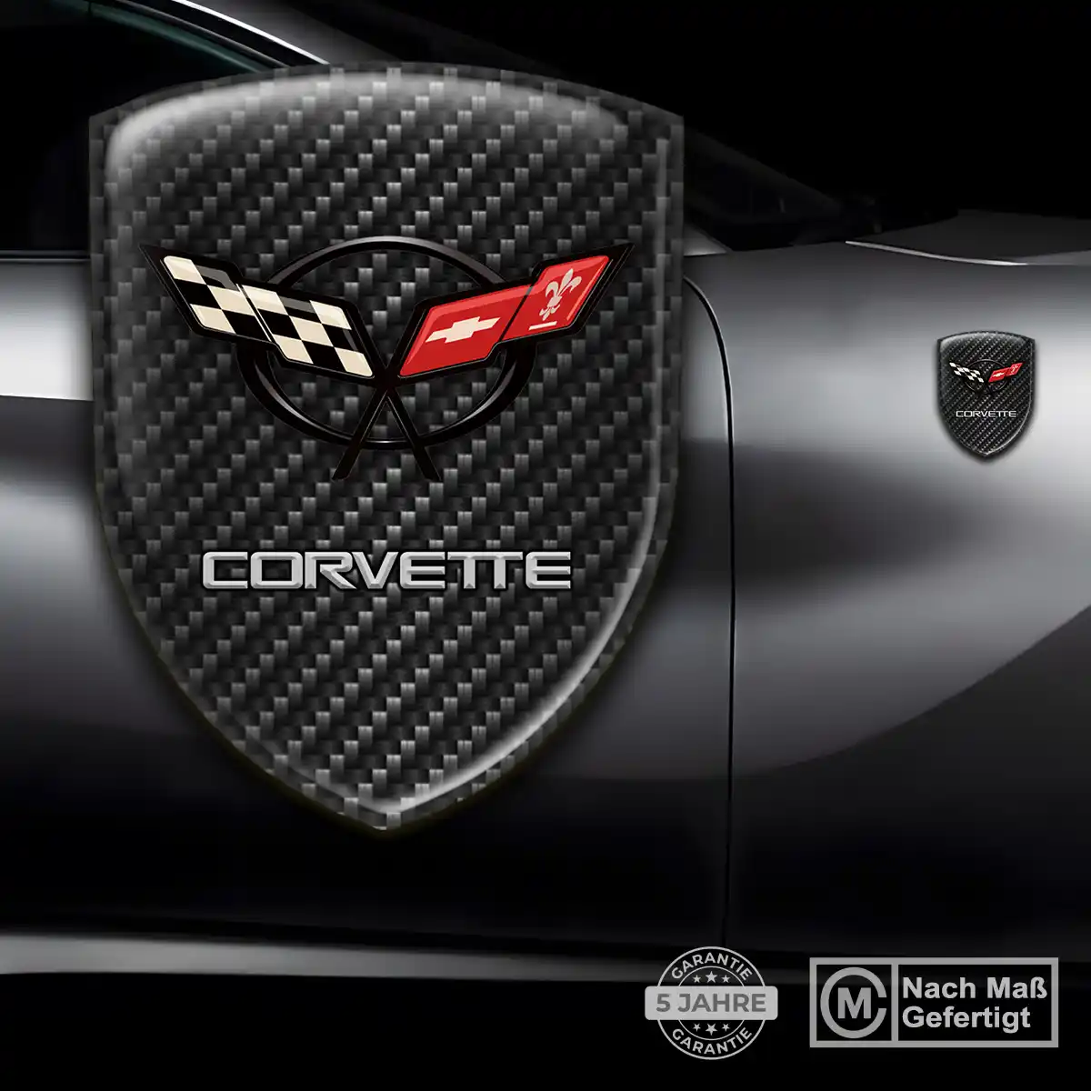 Chevrolet Corvette Wappen Emblem Aufkleber Premium-Edition