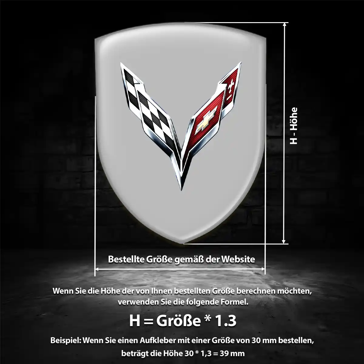 Chevrolet Corvette Wappen Emblem Aufkleber Premiumqualität