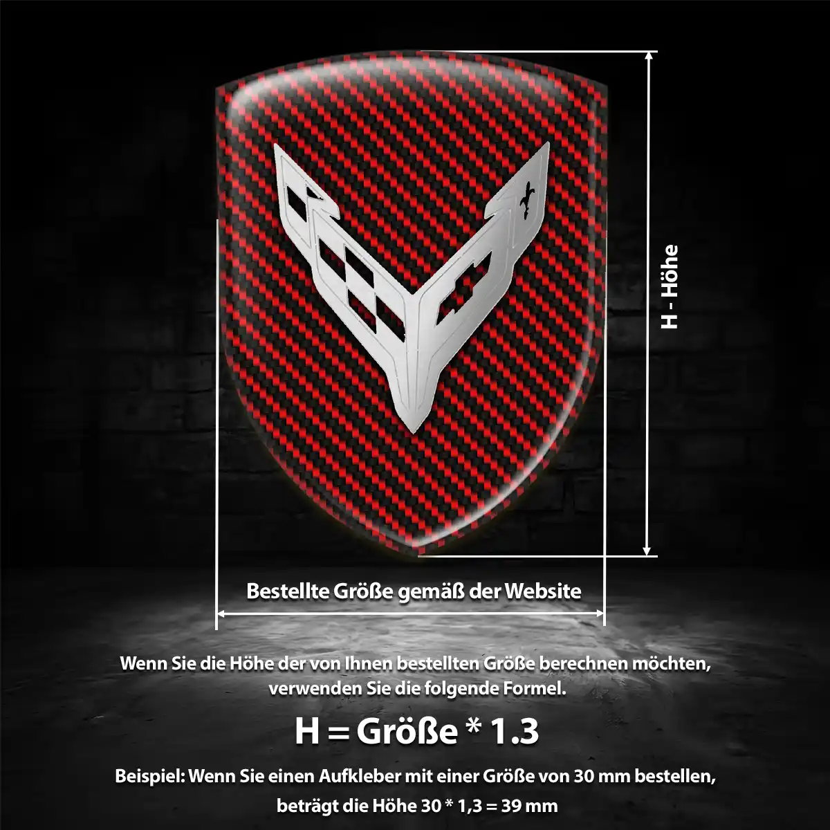Chevrolet Corvette Wappen Emblem Auto Premium-Edition