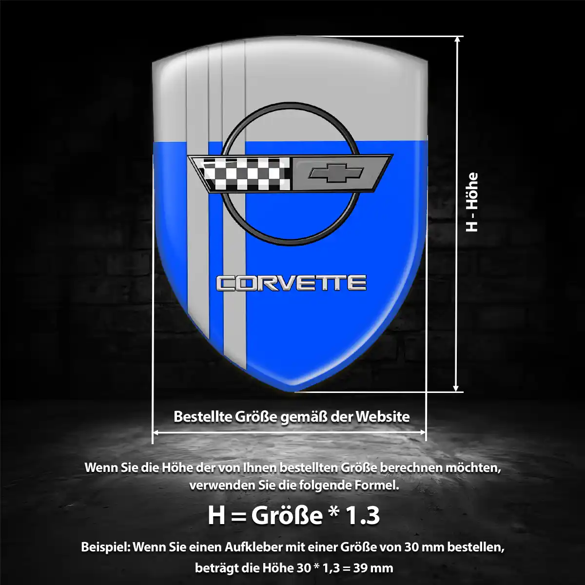 Chevrolet Corvette Wappen Emblem Premium-Edition