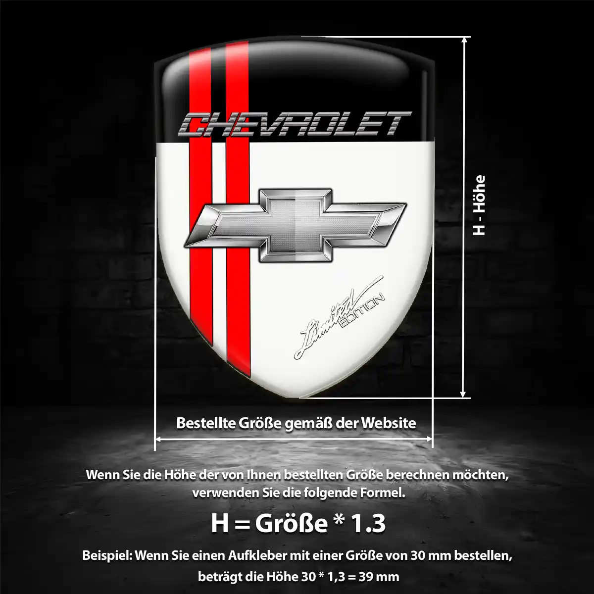 Chevrolet Emblem Wappen Aufkleber Premiumqualität
