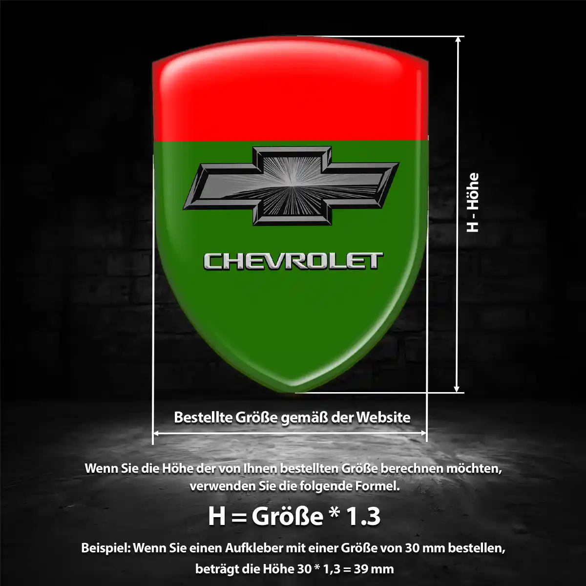 Chevrolet Silikon Aufkleber Wappen Limitierte Auflage