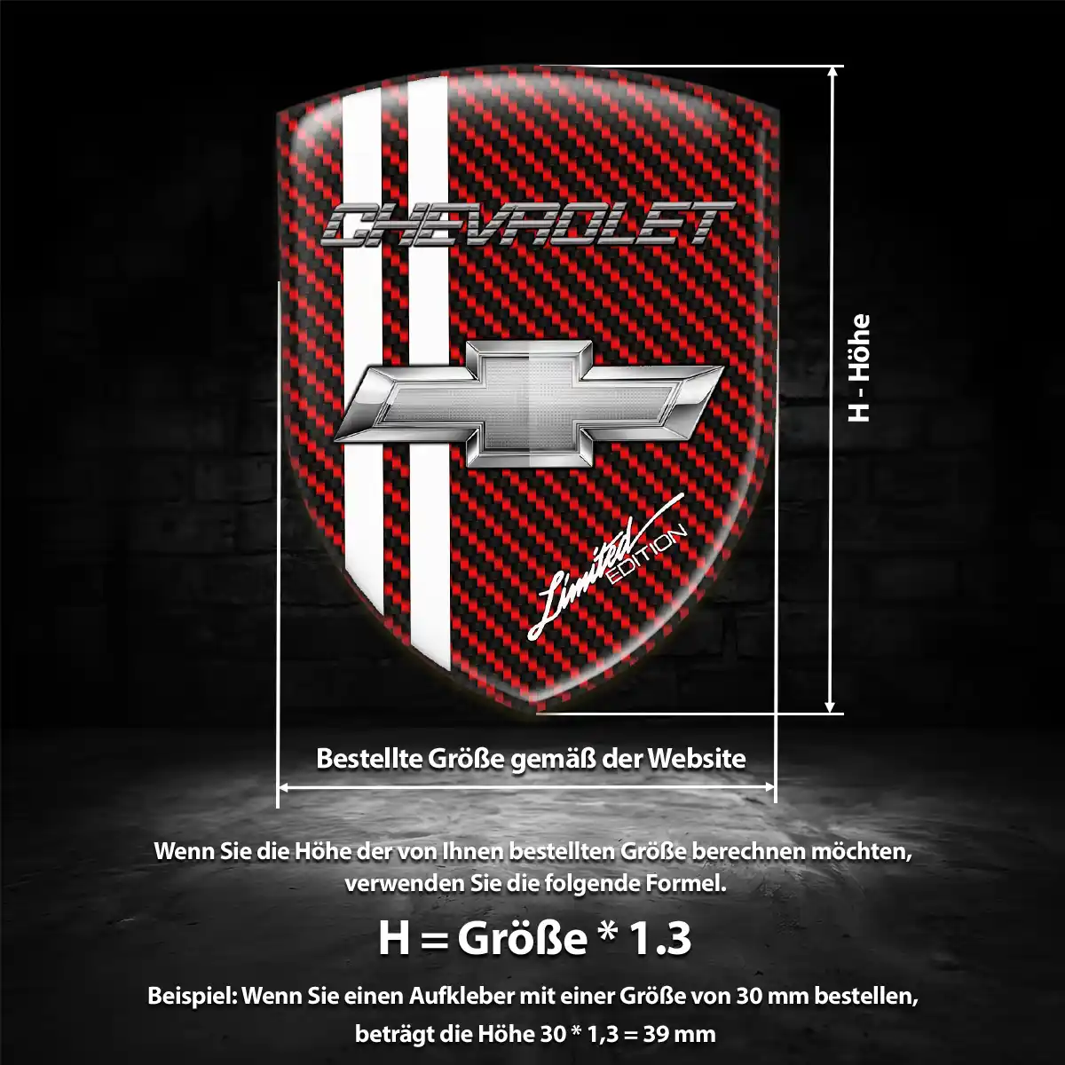 Chevrolet Wappen Aufkleber Emblem Auto Premium-Edition