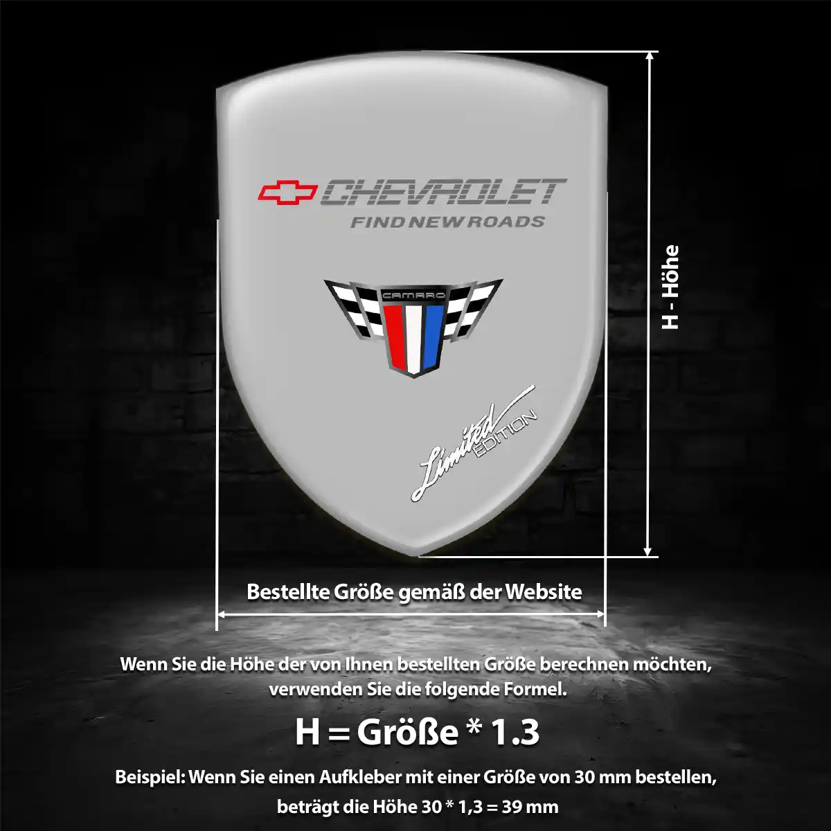 Chevrolet Wappen Emblem Aufkleber Auto Limitierte Auflage