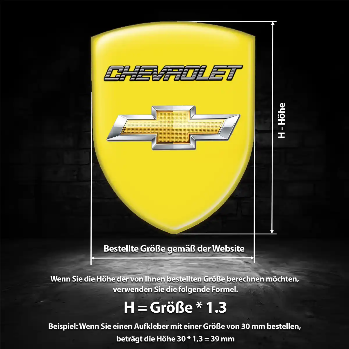 Chevrolet Wappen Emblem Aufkleber Premium-Edition