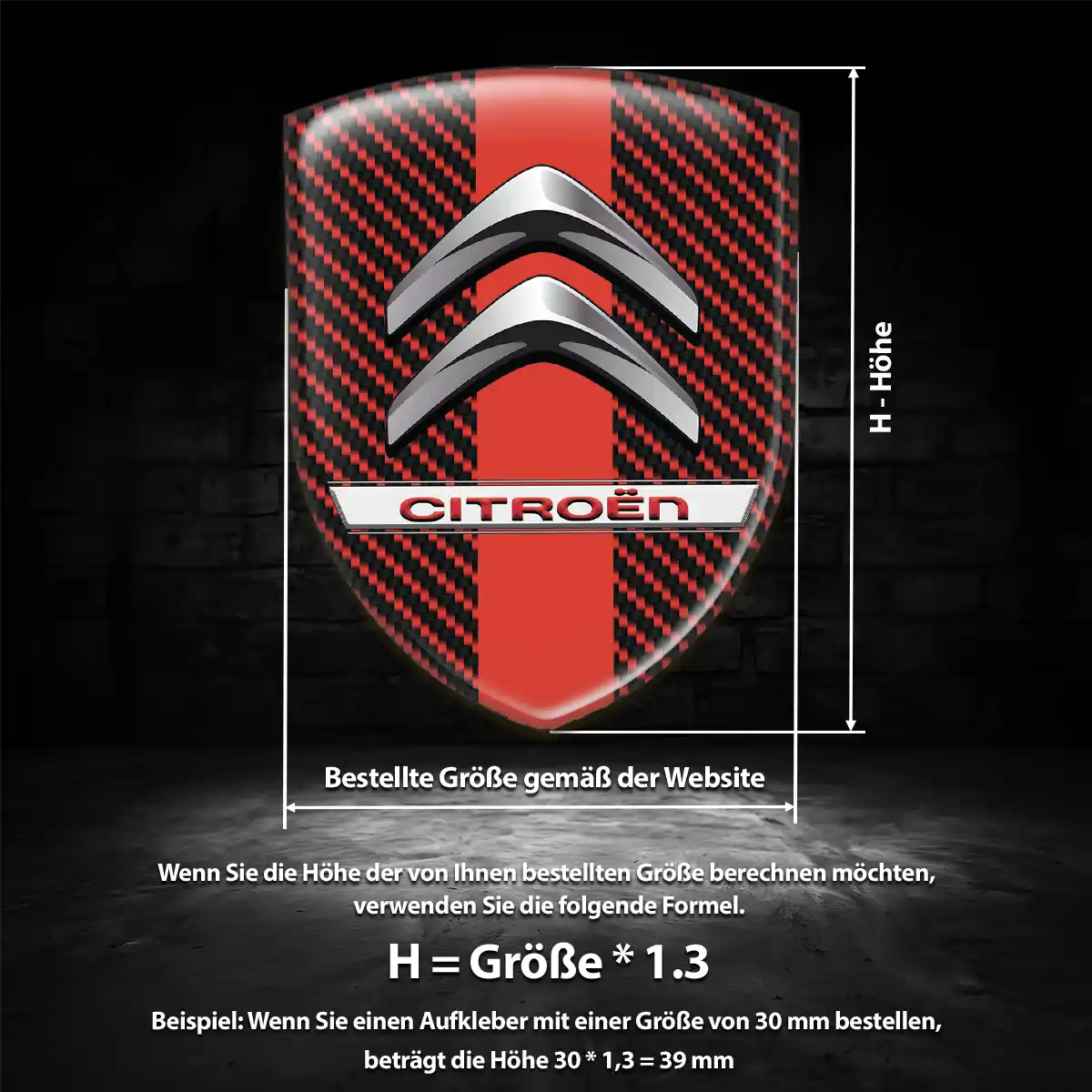 Citroen 3D Gel Aufkleber Anspruchsvolles Design