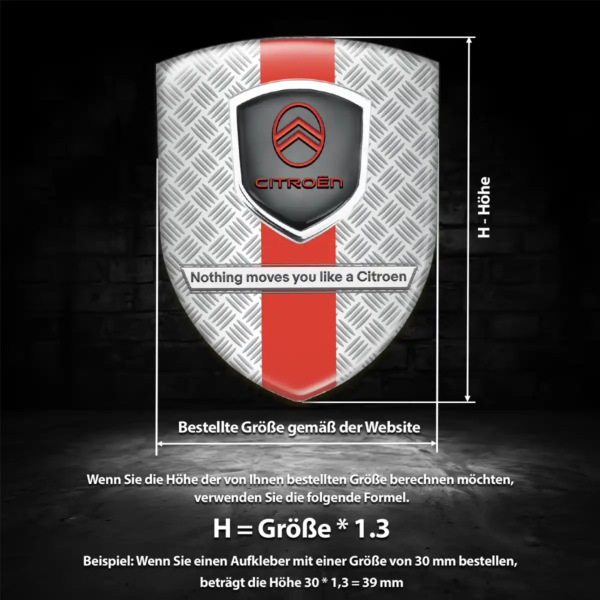 Citroen 3D Gel Aufkleber Ausdrucksstarkes Design