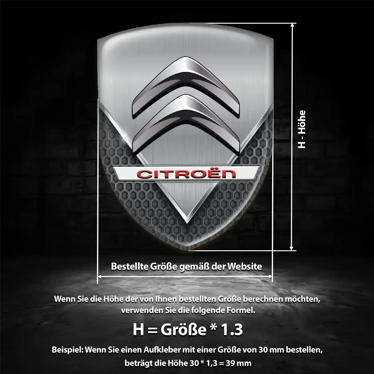 Citroen 3D Gel Aufkleber Auto Ausdrucksstarkes Design