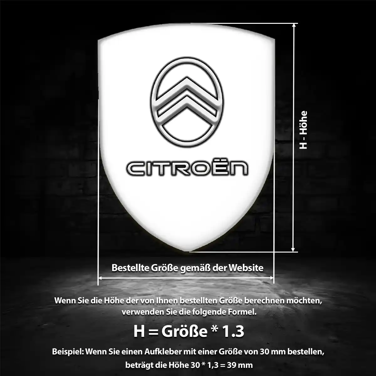Citroen 3D Gel Aufkleber Auto Edles Design
