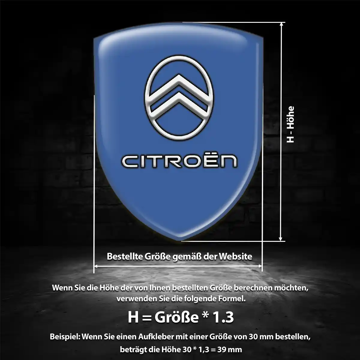 Citroen 3D Gel Aufkleber Auto Exterieurdesign