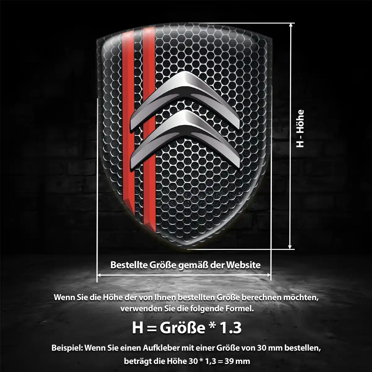 Citroen 3D Gel Aufkleber Auto Hochwertiges Harz