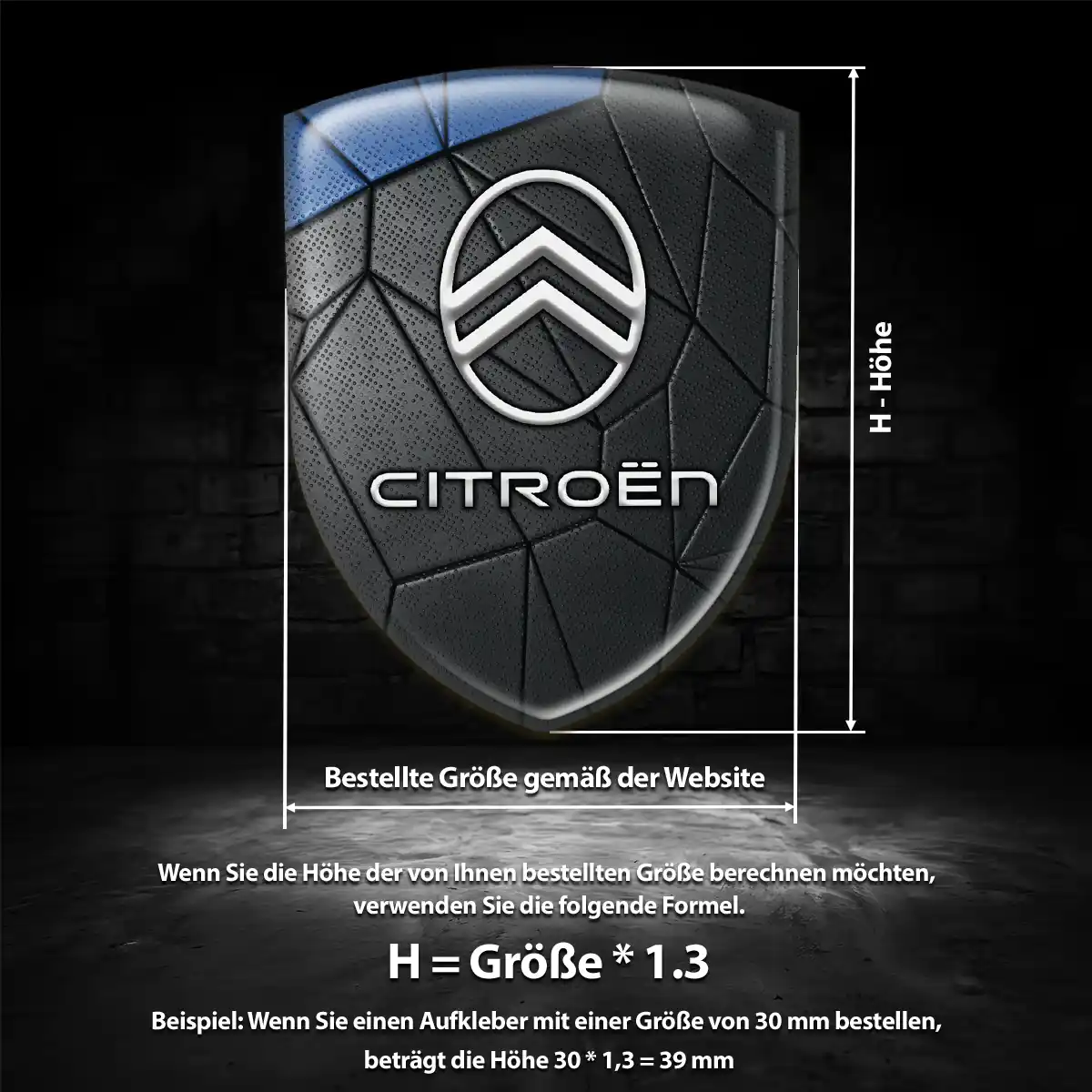 Citroen 3D Gel Aufkleber Auto Limitierte Auflage