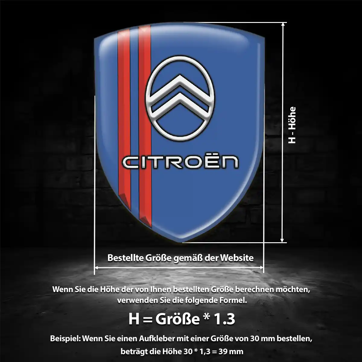 Citroen 3D Gel Aufkleber Edles Design