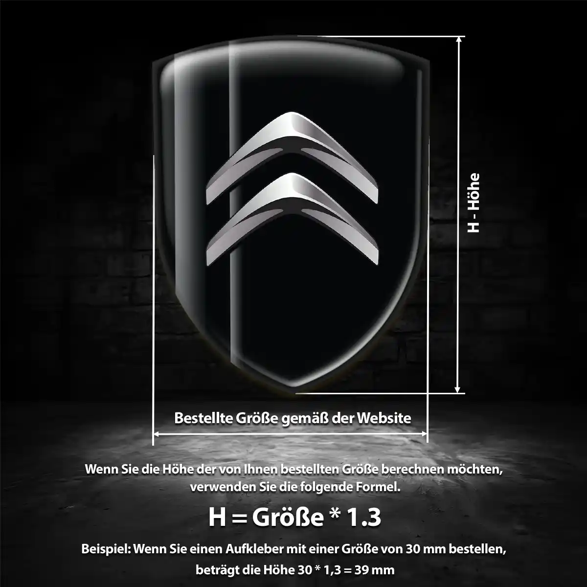 Citroen 3D Gel Aufkleber Emblem Auto Hochwertiges Harz