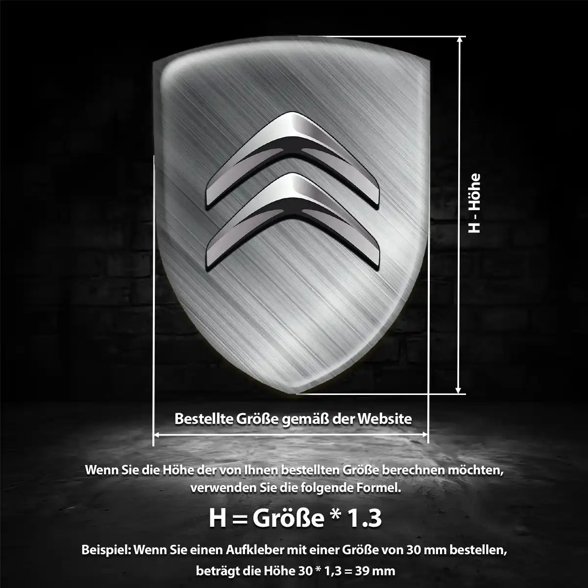 Citroen 3D Gel Aufkleber Emblem Edles Design