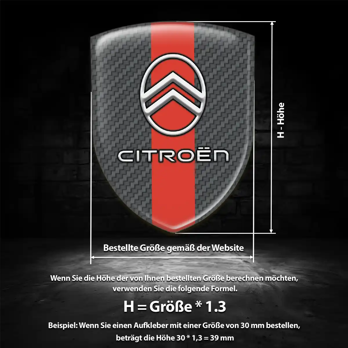 Citroen 3D Gel Aufkleber Emblem Elegantes Design