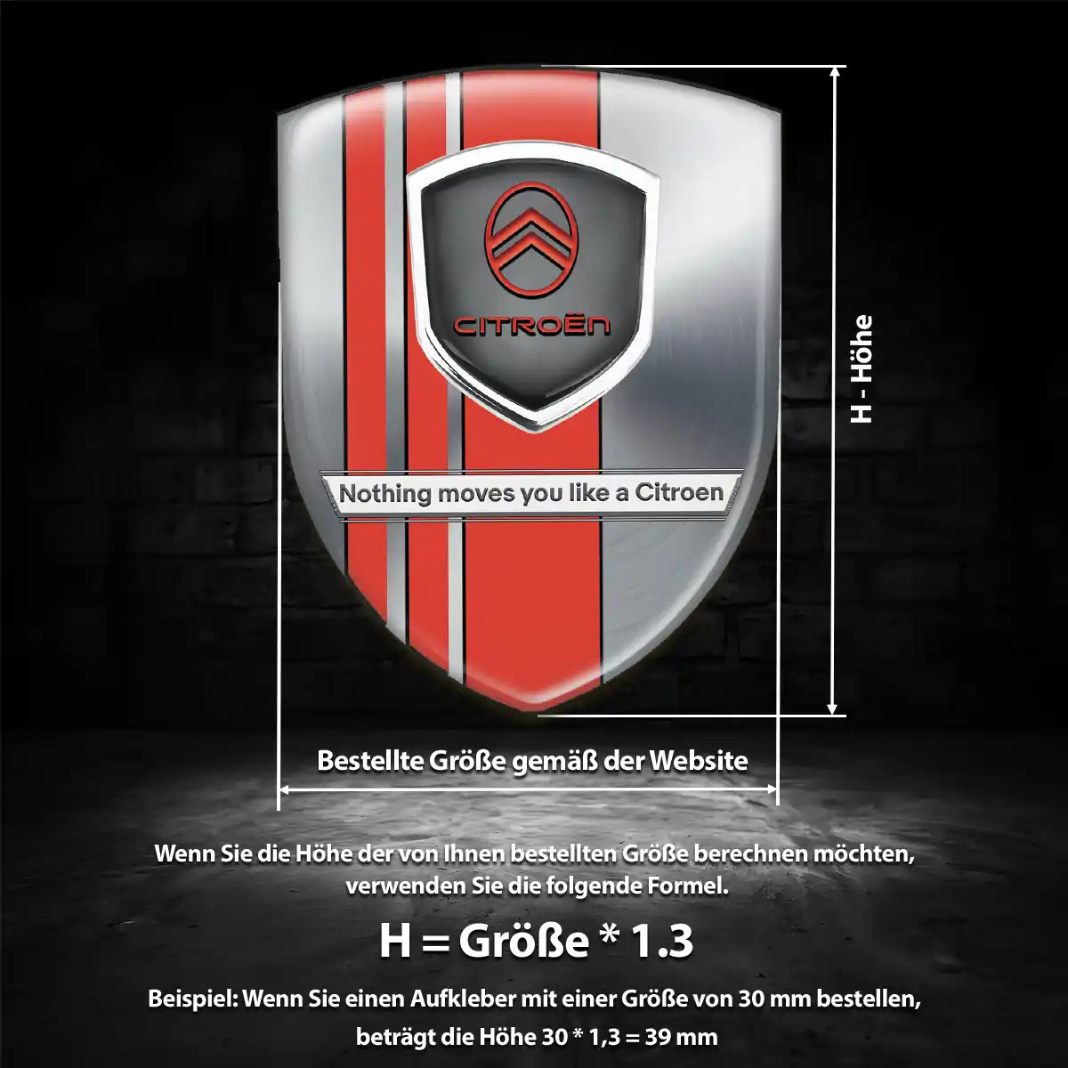 Citroen 3D Gel Aufkleber Emblem Exterieurdesign