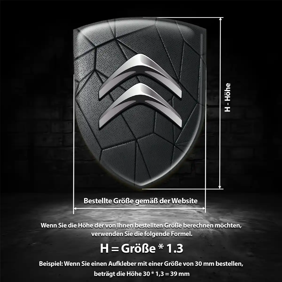 Citroen 3D Gel Aufkleber Emblem Hochwertiges Harz