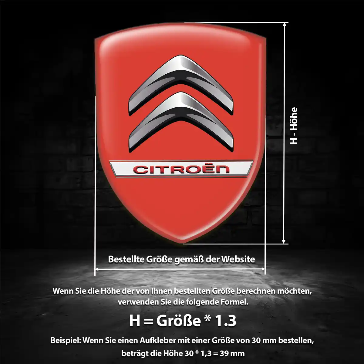 Citroen 3D Gel Aufkleber Emblem Interieurdesign