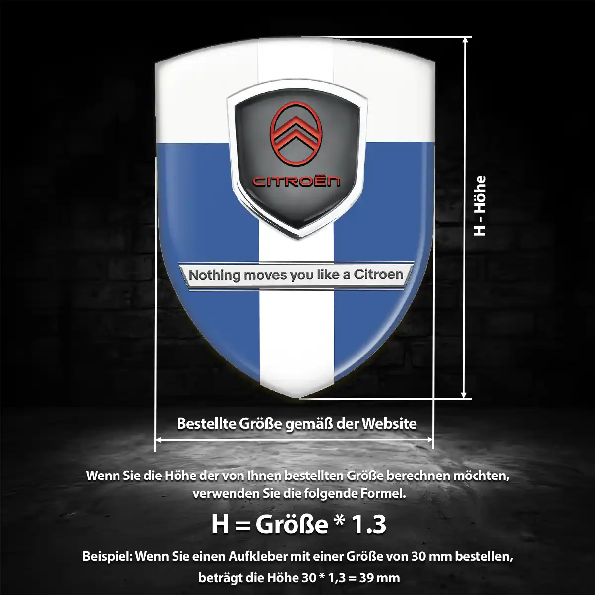Citroen 3D Gel Aufkleber Emblem Limitierte Auflage