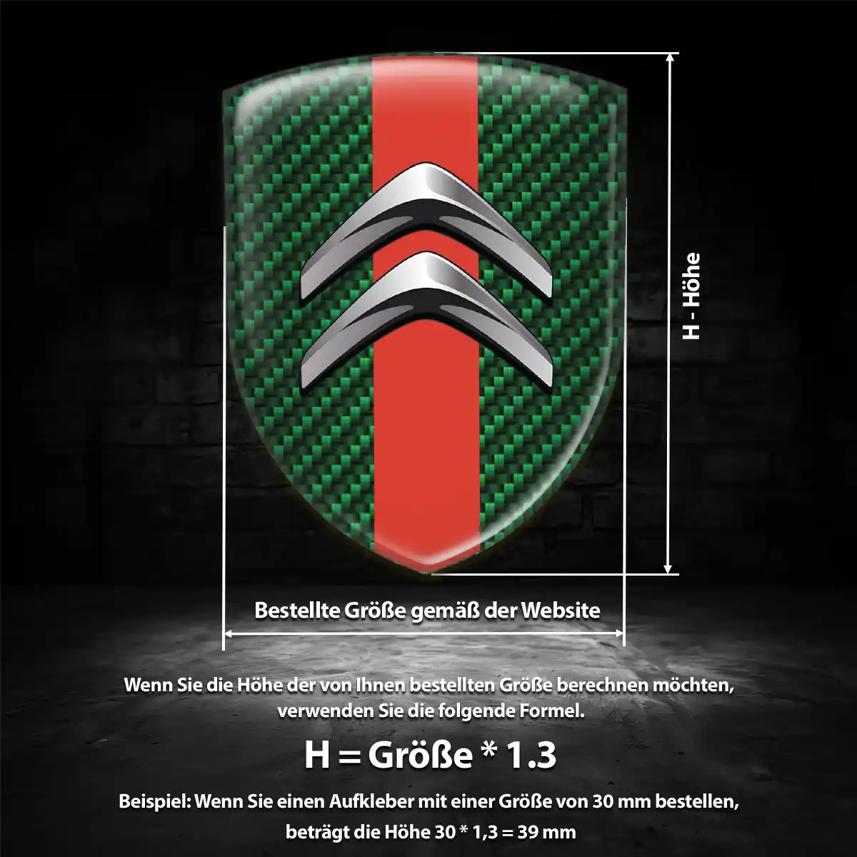 Citroen 3D Gel Aufkleber Emblem Premium-Edition