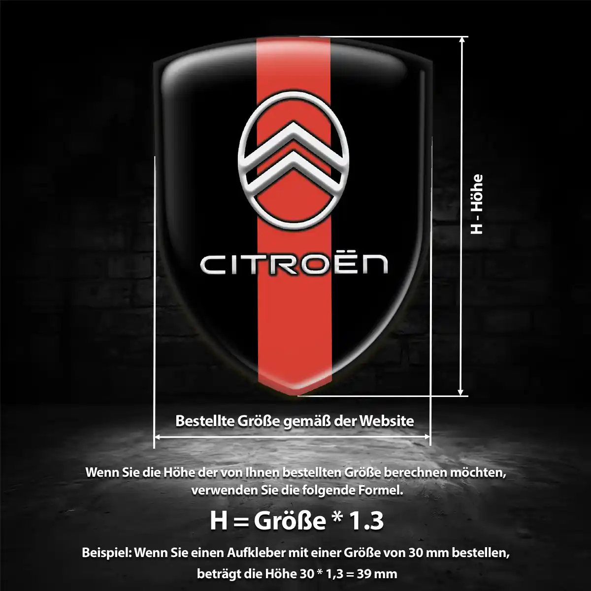 Citroen 3D Gel Aufkleber Emblem Premiumqualität