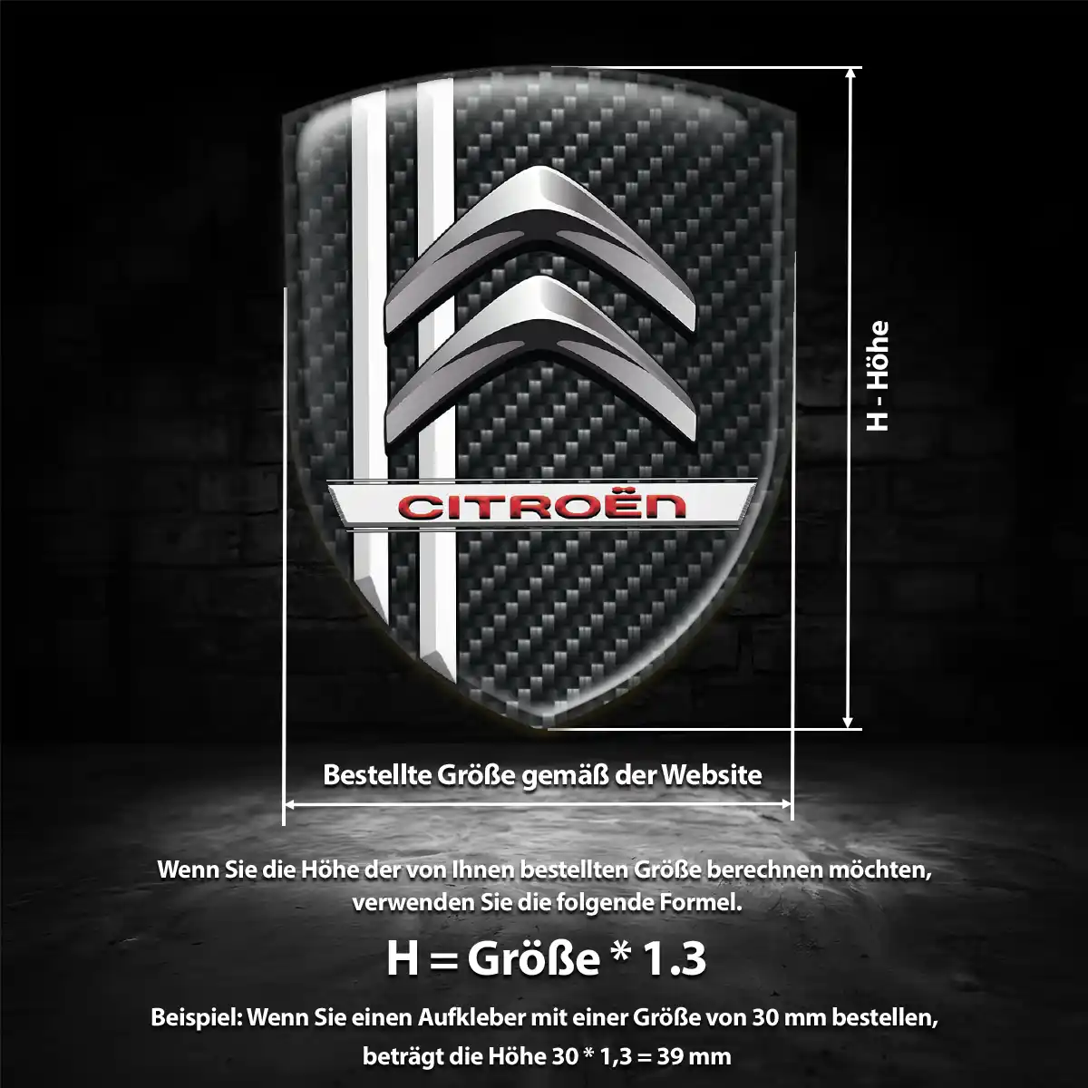 Citroen 3D Gel Aufkleber Embleme Exterieurdesign