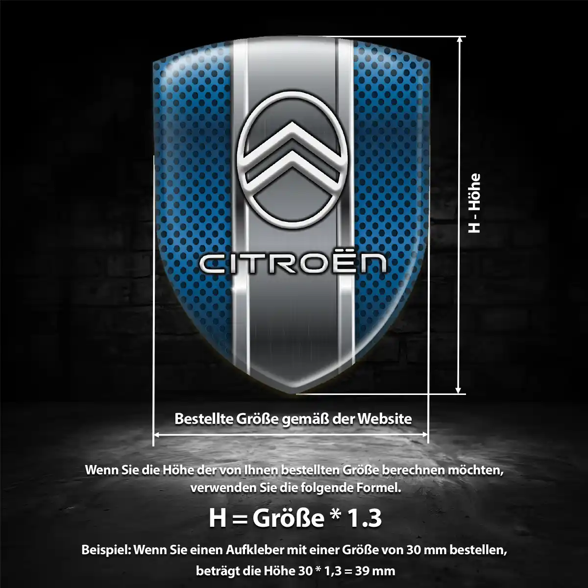 Citroen 3D Gel Aufkleber Embleme Hochwertiges Harz