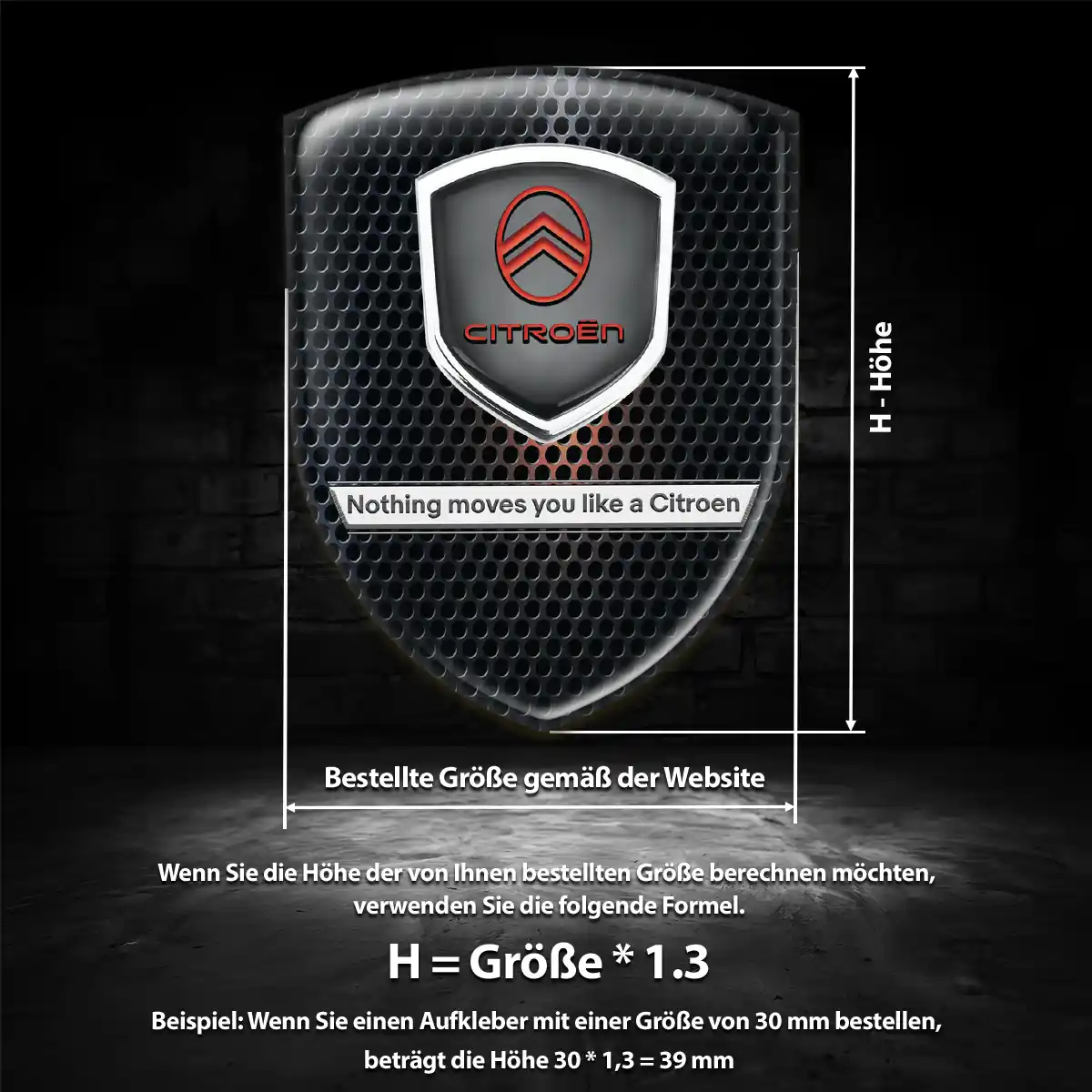 Citroen 3D Gel Aufkleber Embleme Interieurdesign